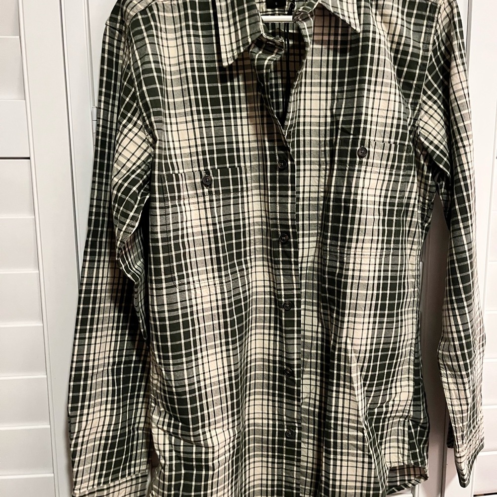 Men’s Filson Olive green Wildwood plaid Button Down Shirt - size S - NWT